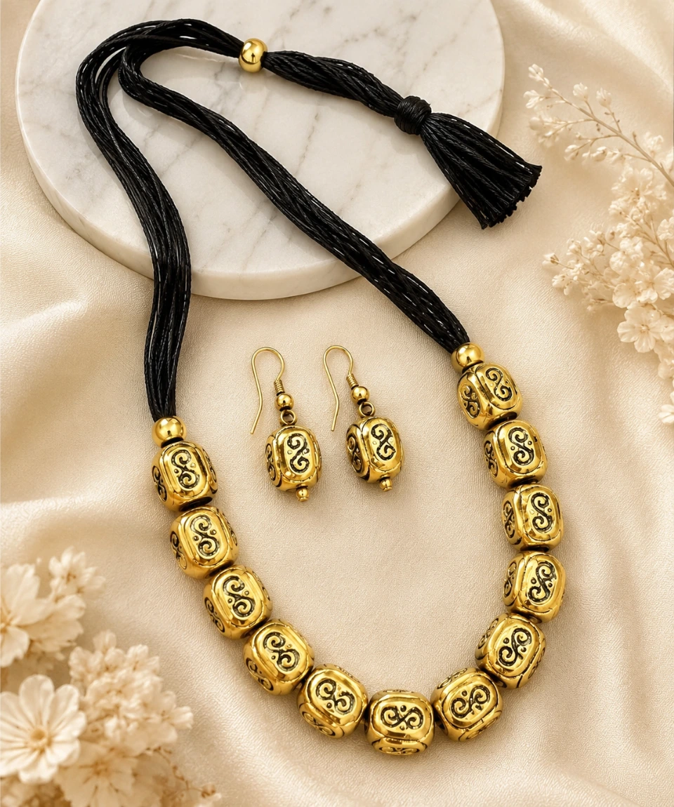 Fusion Heritage Antique Beaded Necklace Set