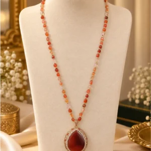 Imperial Banded Carnelian Statement Necklace