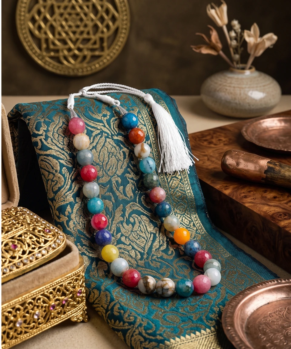 Congo Imported Multi-Color Original Stone Statement Necklace - Image 3