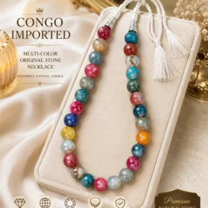 Congo Imported Multi-Color Original Stone Statement Necklace