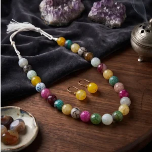 Imported Marble Stone Premium Necklace & Earrings Set