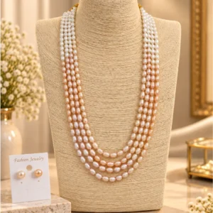 Imported Real Pearl Royal Elegance Multi-Strand Necklace Set