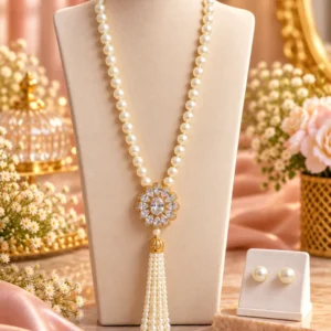 Royal Blossom Tassel Statement Necklace