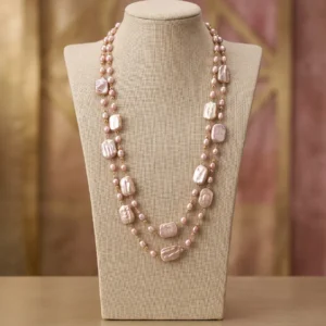 Imperial Blush Baroque Pearl Double-Layer Necklace