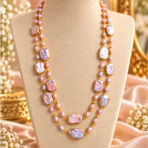 Rice Pearl & Mother of Pearl Luxe Double-Layer Necklace