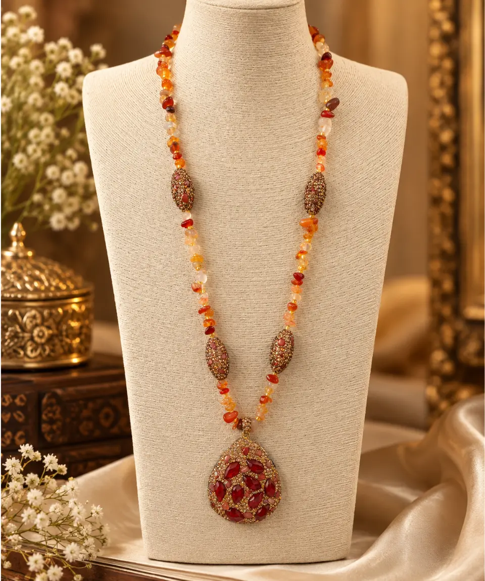 Royal Ruby Cascade Statement Necklace
