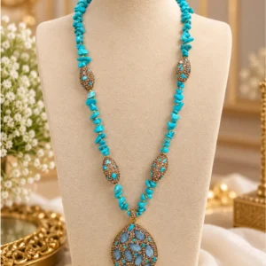 Turquoise Majesty – Premium Stone Statement Necklace