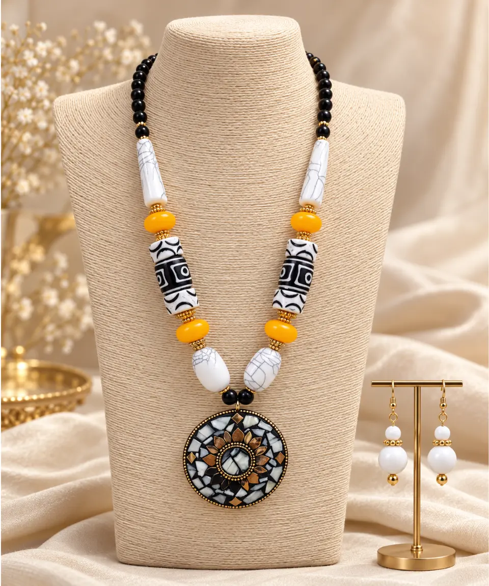 Jaipur Heritage Mosaic Statement Necklace Set